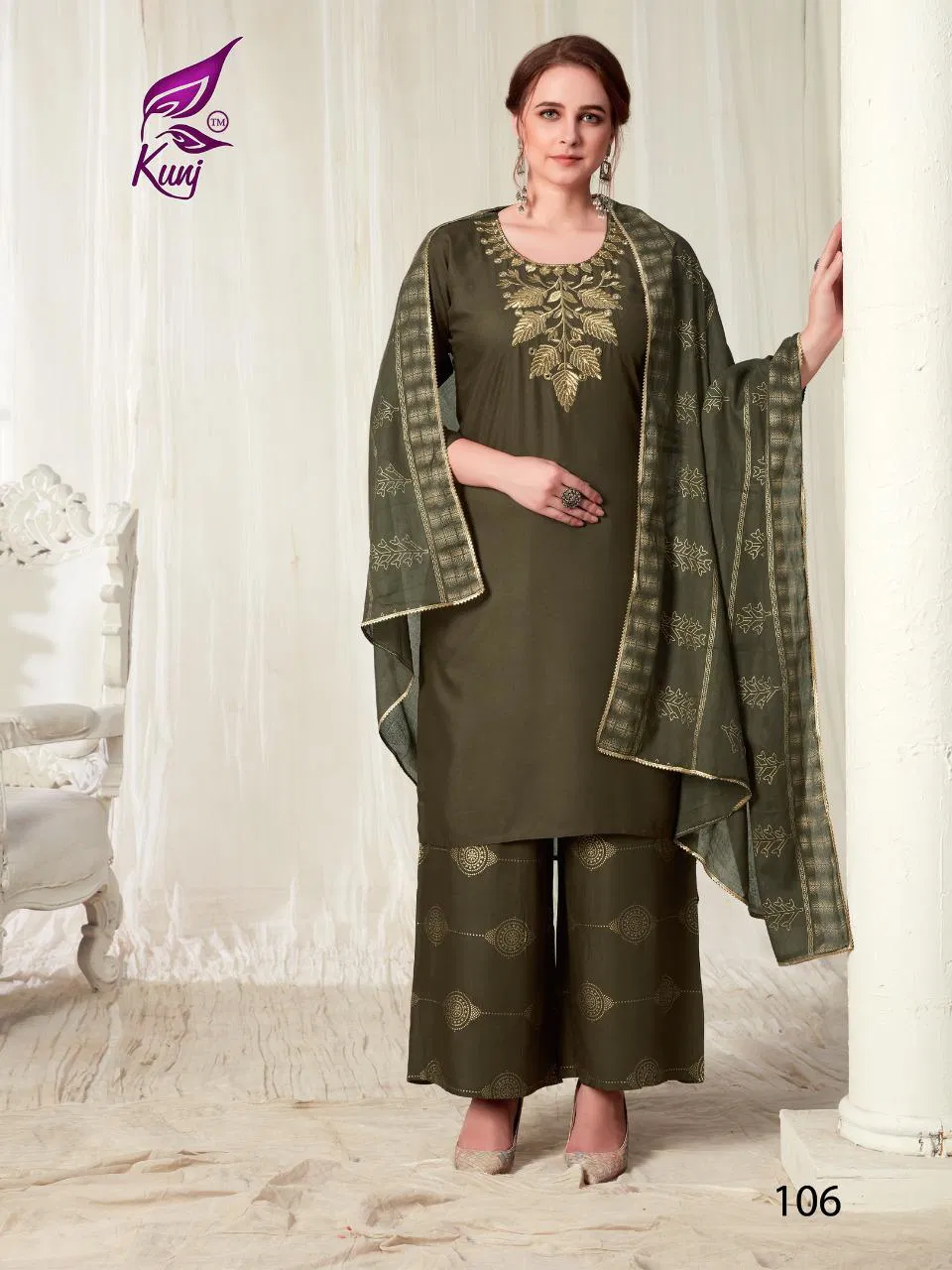 Kunj Kainaat Vol 01 Latest Exclusive Festive Wear Designer Ready Made Plazzo Suit Collection 