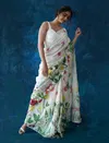 Scmg Glam Linen Floral Printed Linen Cotton Fancy Sarees Wholesale In India