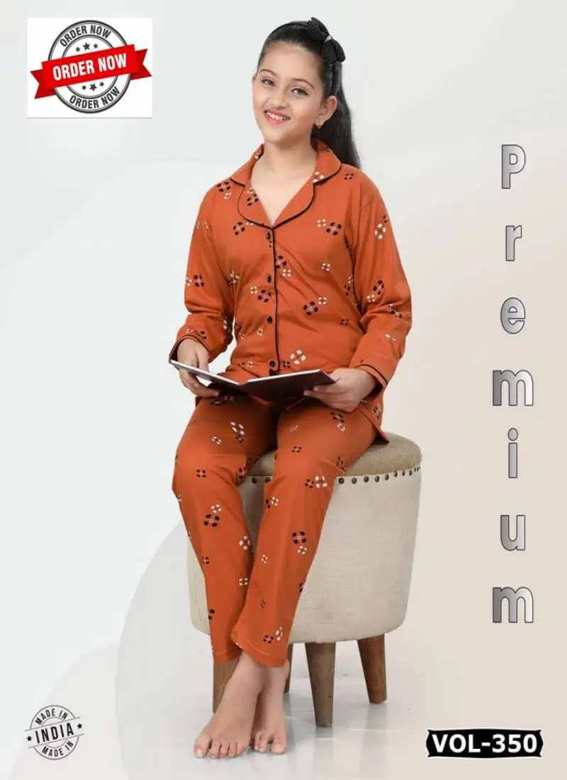 Summer Special Kids Collar Ns Vol Dn 350 Cotton Night Suits Wholesale Clothing Distributors In India
