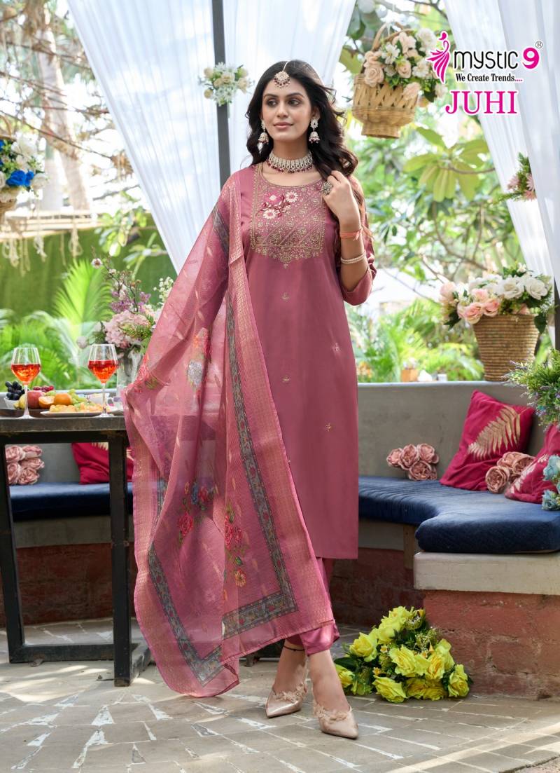 Juhi Vol 1 By Mystic 9 Gajji Silk Kurti With Bottom Dupatta Suppliers In India