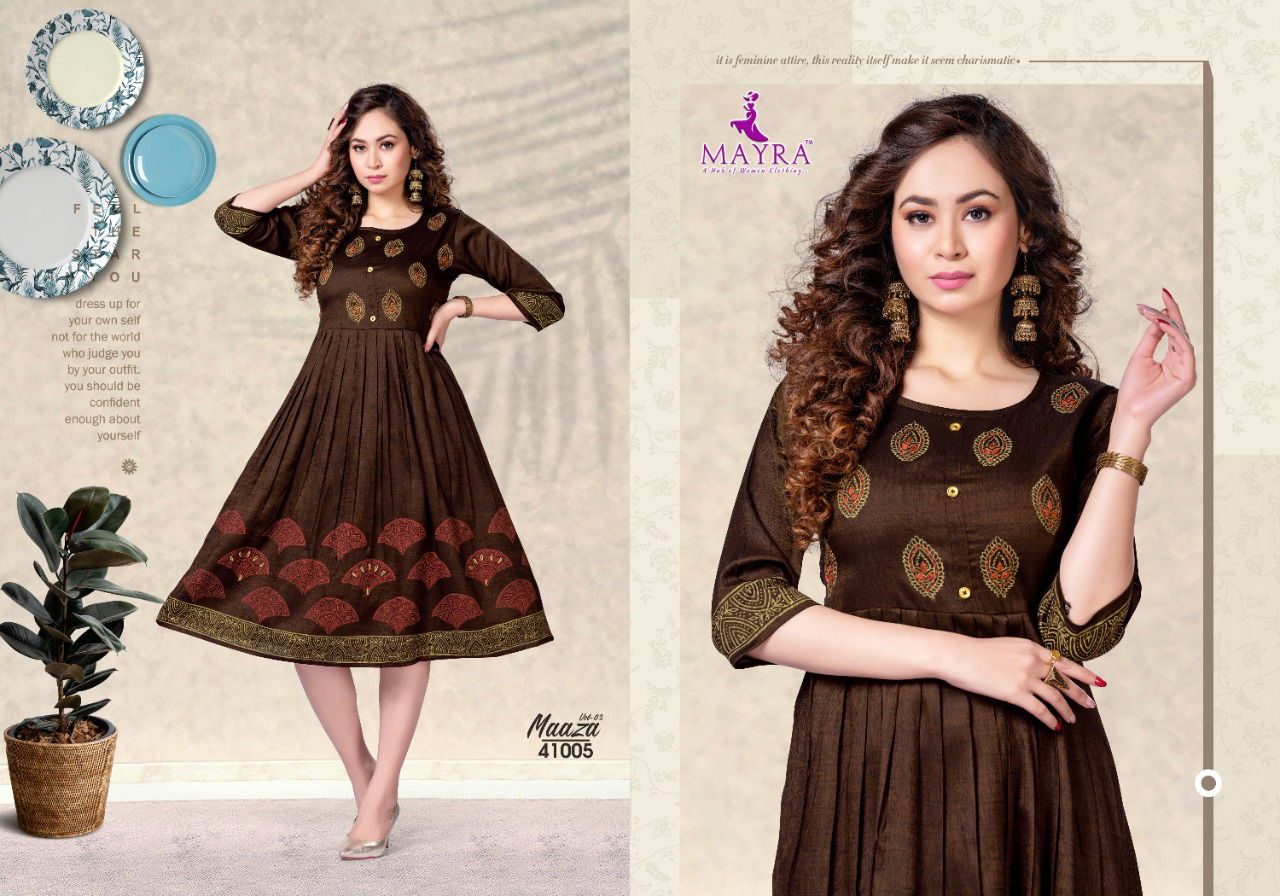 Mayra Maaza 3 Latest Designer Ethnic Wear Rayon Anarkali Kurti Collection