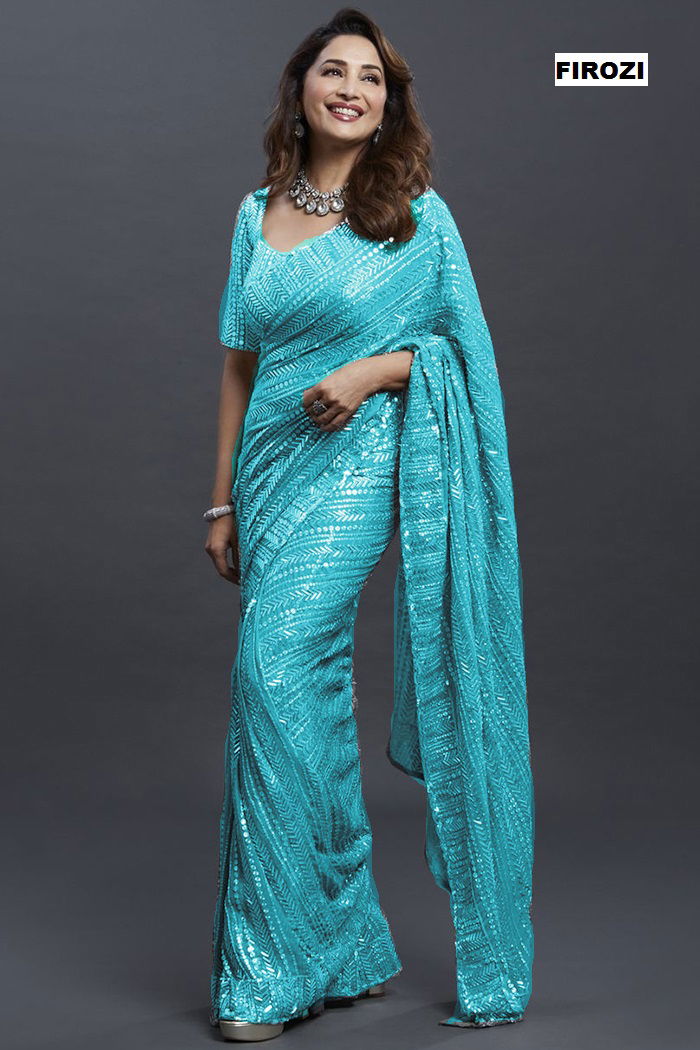 Madhuri Fancy Stylish Party Wear Georgette Designer Saree Collection
