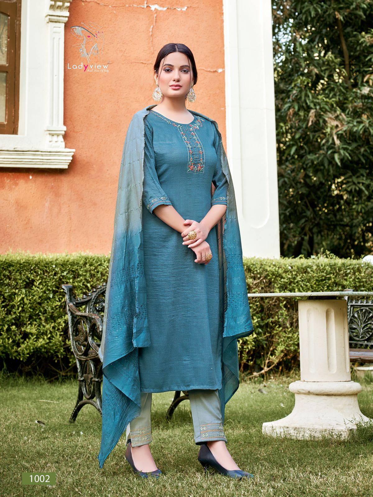 Ladyview Geet Fancy Wear Designer Kurti With Pant And Dupatta Collection