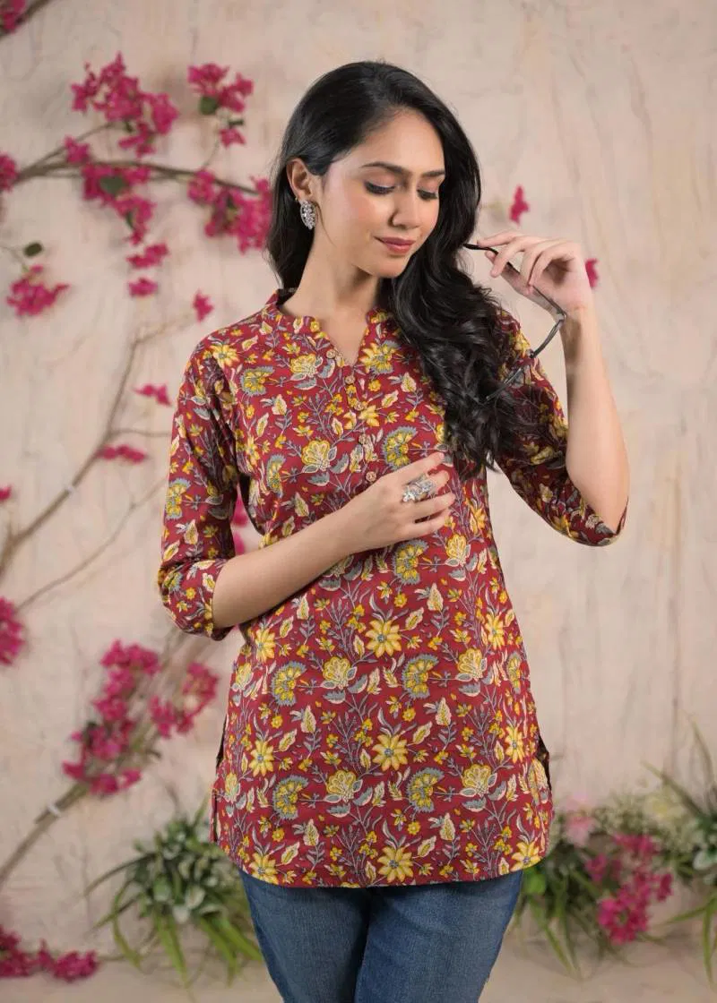 Nina F 04 Cambric Cotton Summer Wear Short Kurti Online Wholesale