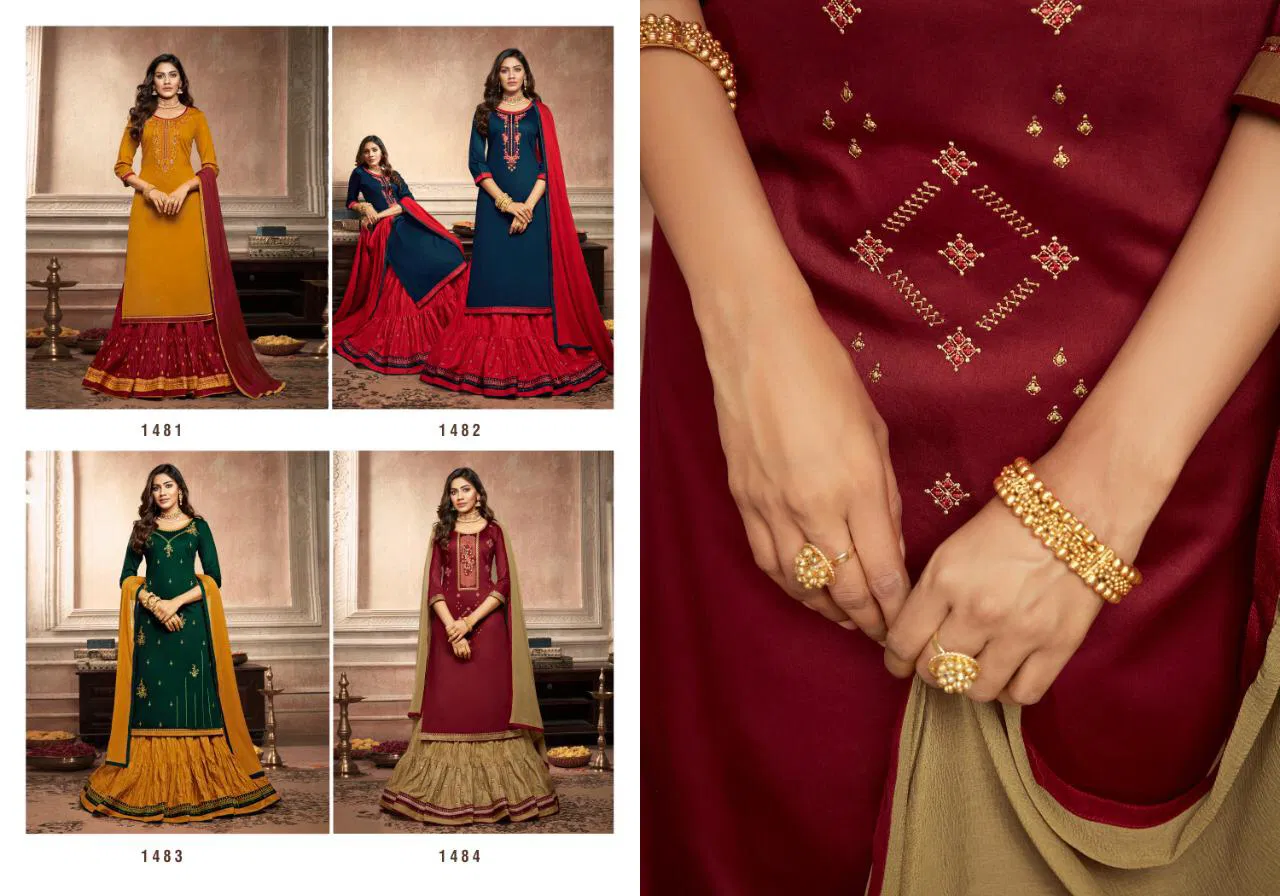 Kalarang Blue Star Vol-2 Cotton Silk With Embroidery And Sarvoski Diamond Work Chinon With Border  Pakistani Salwar Suit