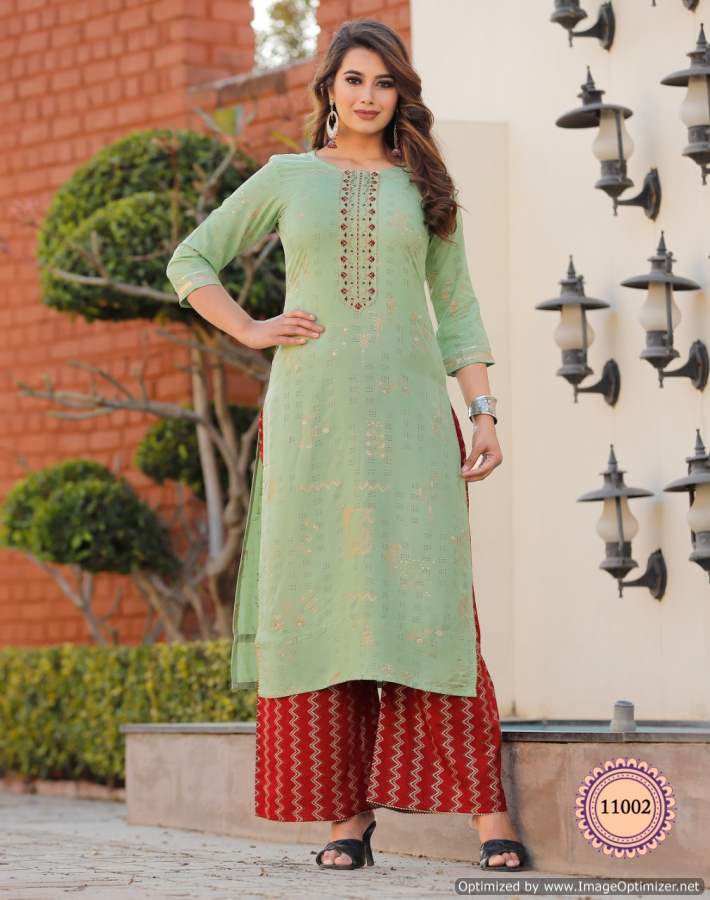 Bibas 11 Ethnic Wear Rayon Printed Kurti With Bottom Collection
