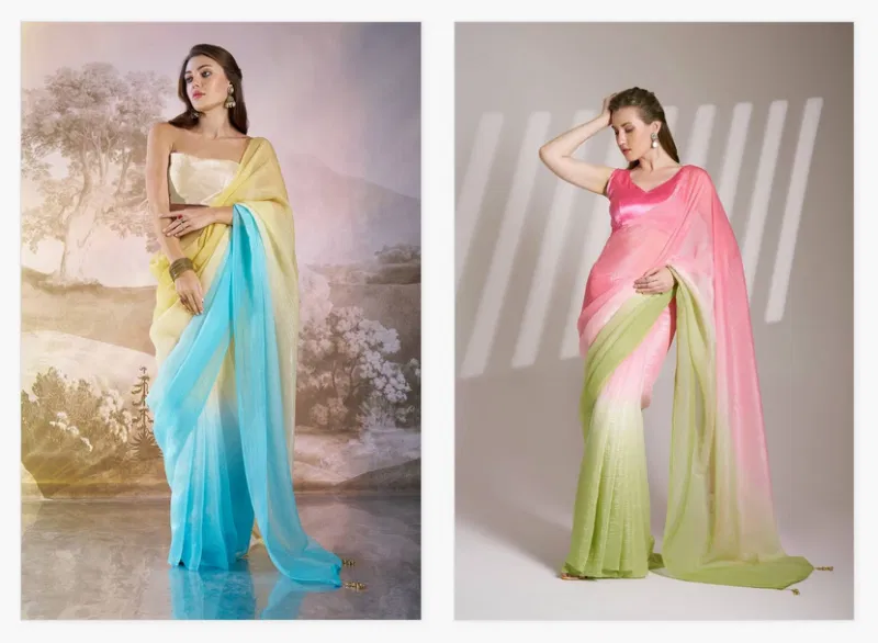 Ziva 40 Beautiful Chiffon Party Wear Saree Wholesale In India