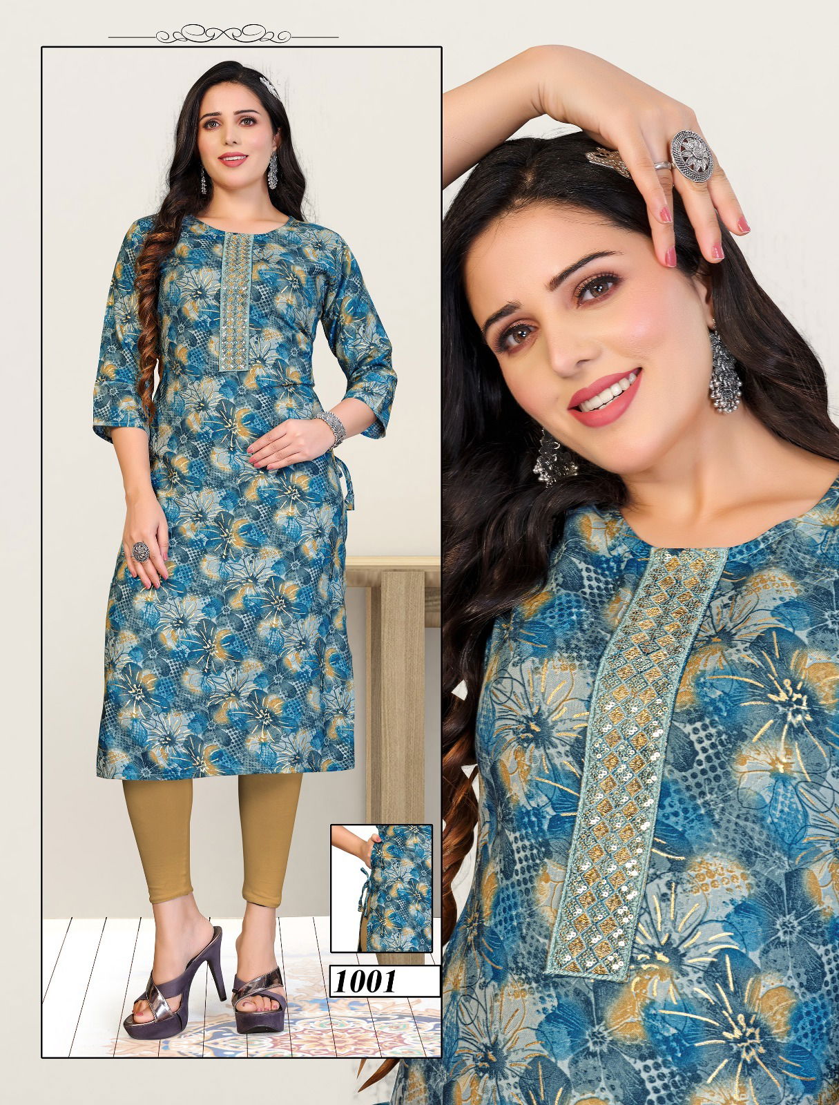 Jlf Beauty Gorgeous 5 Rayon Foil Printed Kurtis Wholesale Shop In Surat