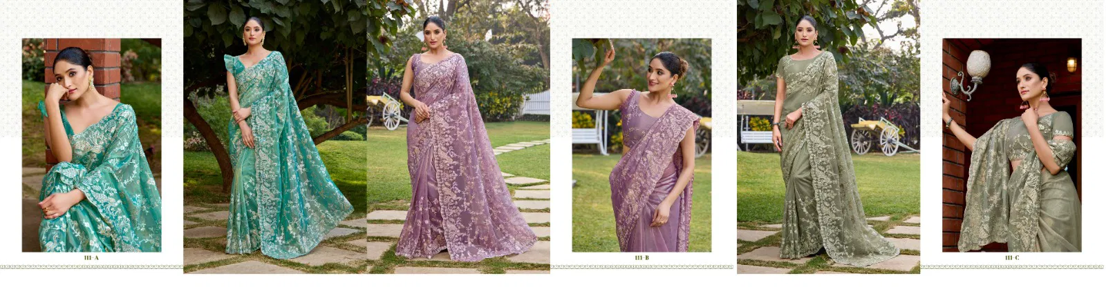 Df 111 A To 111 C Twill Net Designer Party Wear Saree Wholesale Online
