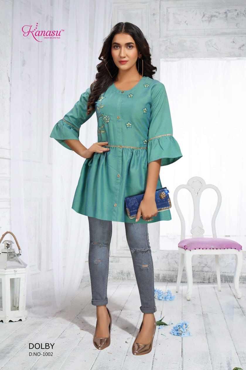 Kanasu Dolby Casual Daily Wear Rayon Designer Western Top Collection