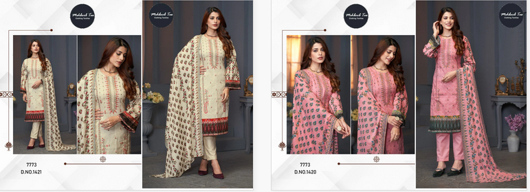 Mehboob Tex 11420 And 1421 Cotton Pakistani Dress Material Suppliers In India