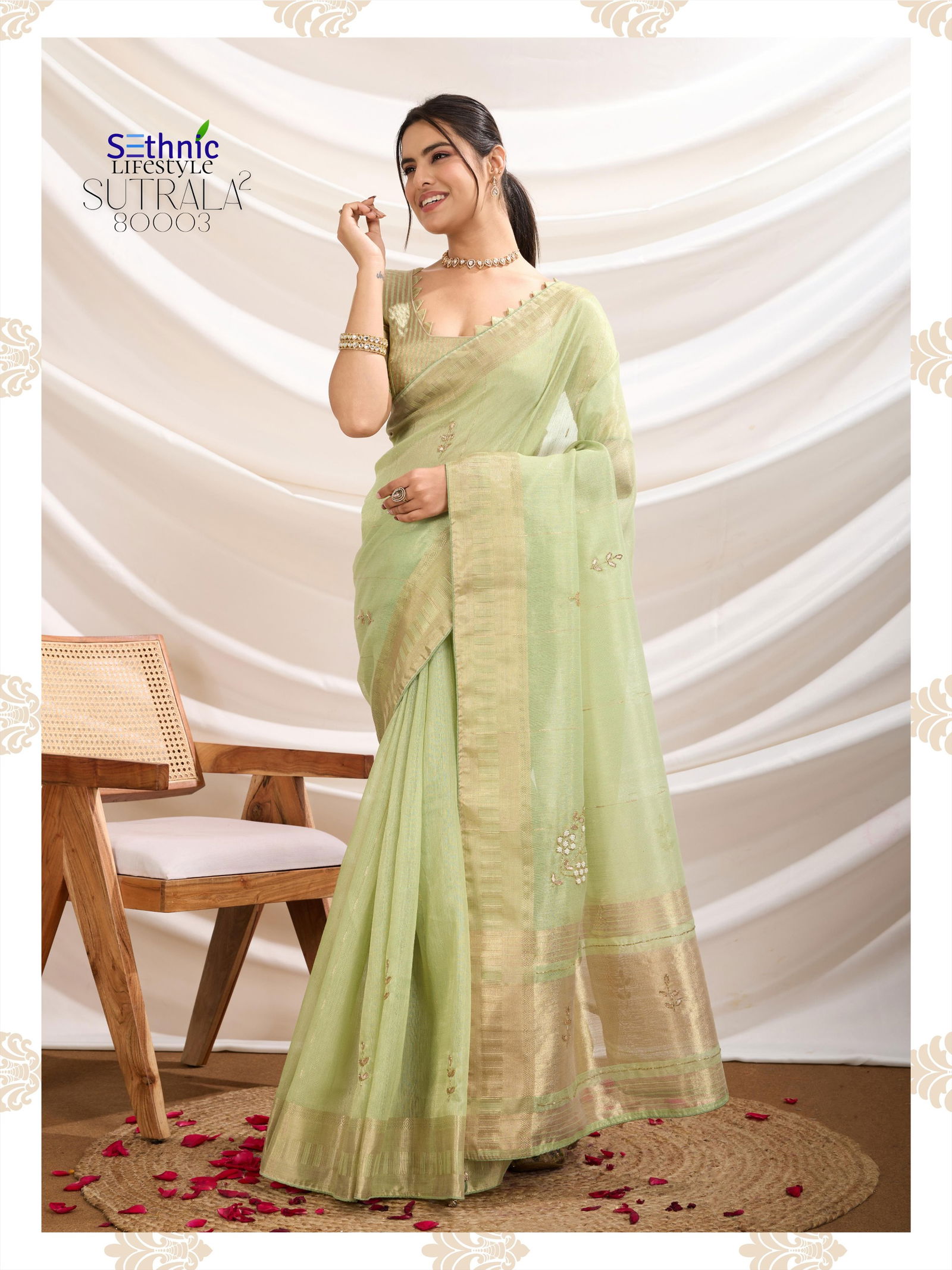 Sutrala 2 By Sethnic Tissue Linen Fancy Saree Wholesalers In Delhi
