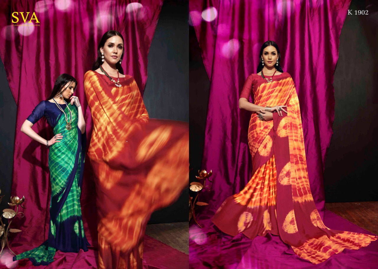 Sva Saniya Printed Georgette Casual Wear Saree Collection at Wholesale Price
