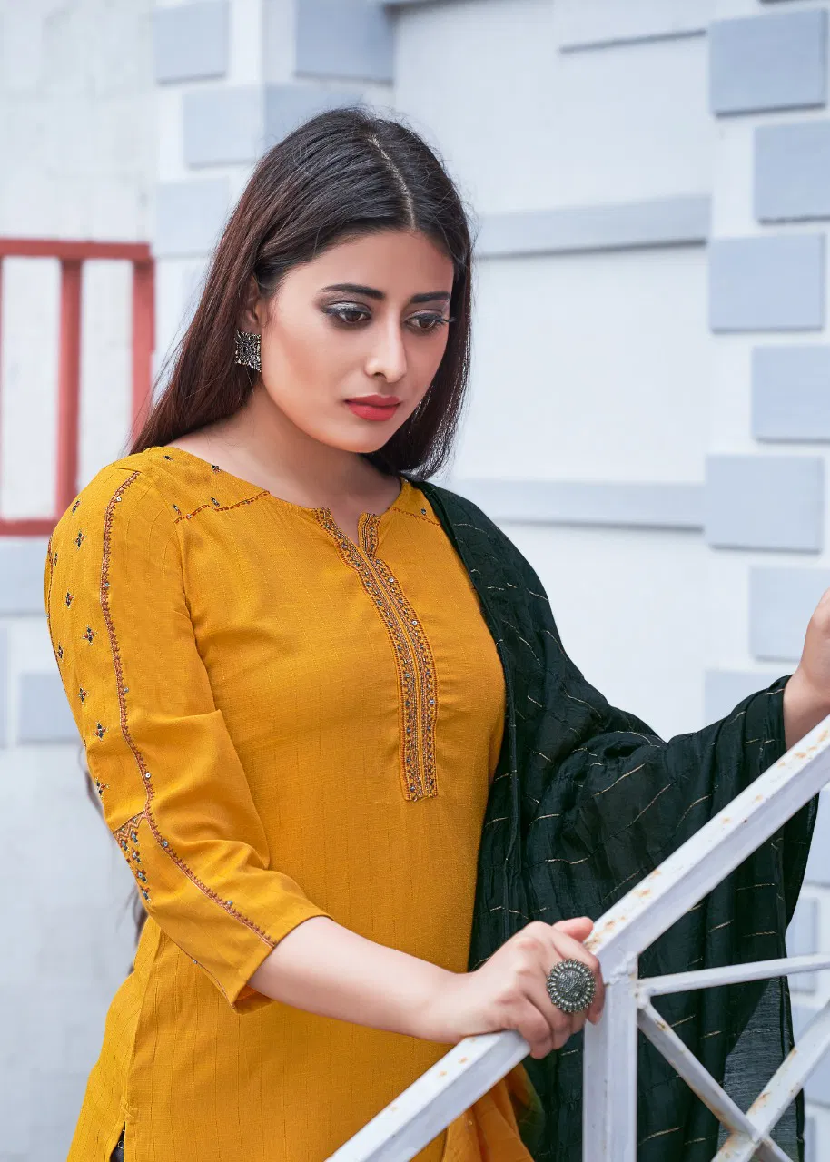 KOODEE SAHELI VOL-9 Designer Festive Wear Pure Nylon Viscose With Stripe Readymade Salwar Suit Collection