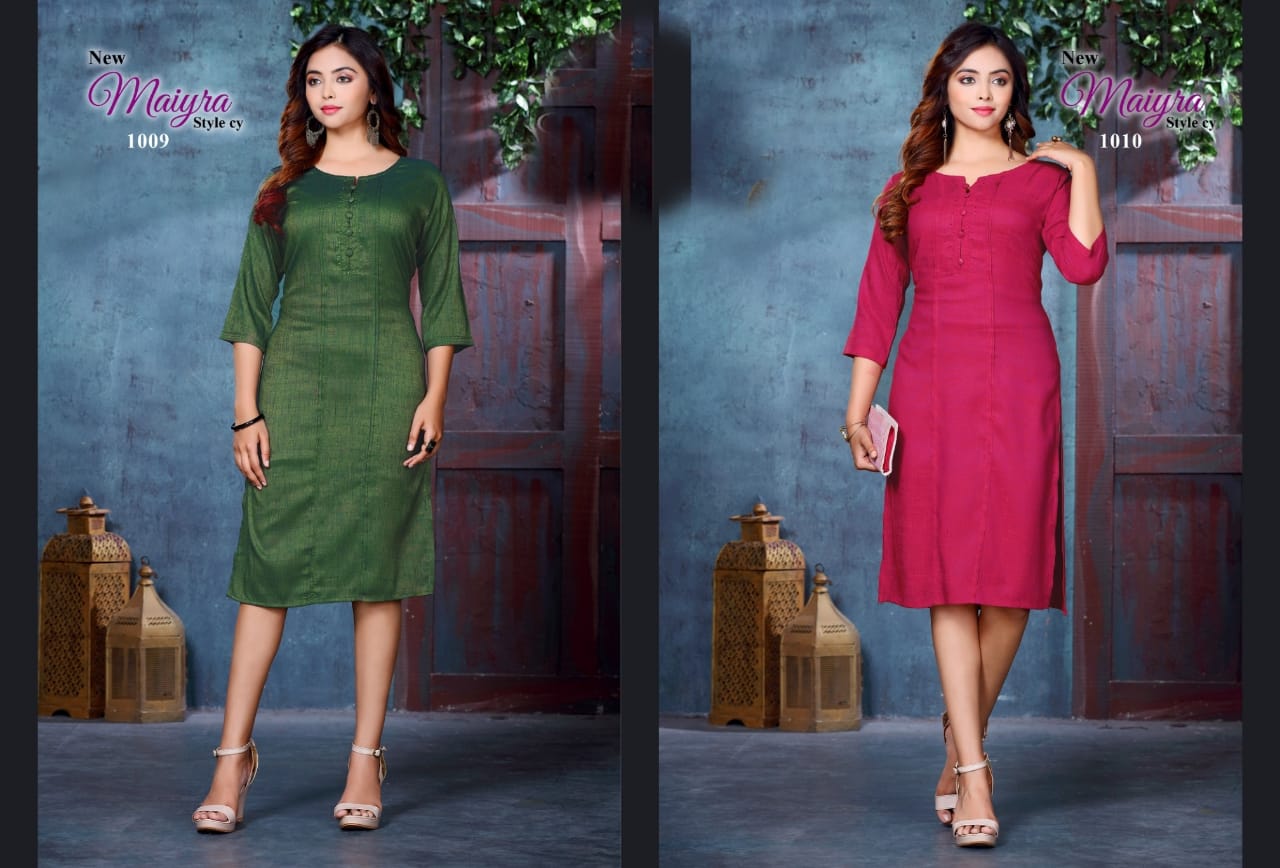 Beauty Queen New Maiyra Designer Ethnic Wear Rayon Kurti Collection