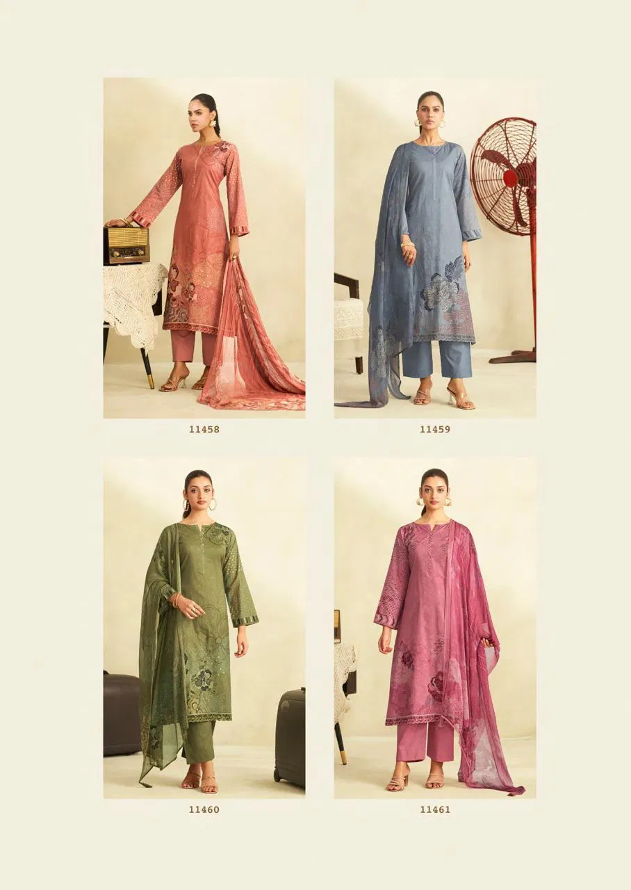 Zinat By Sadhana Lawn Cotton Digital Printed Dress Material Wholesale Online