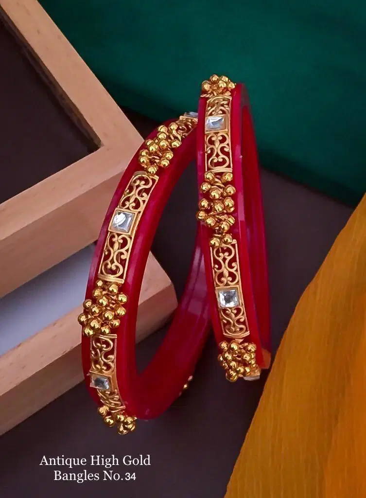 Designer Antique High Gold Plated Fancy Bangles Catalog
