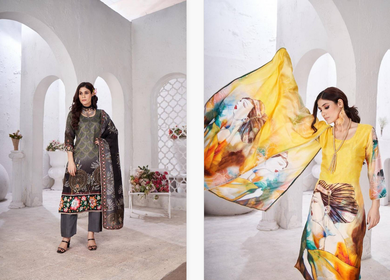 Tanyaa P 399 Maslin Printed Kurti Bottom With Dupatta Online Wholesale