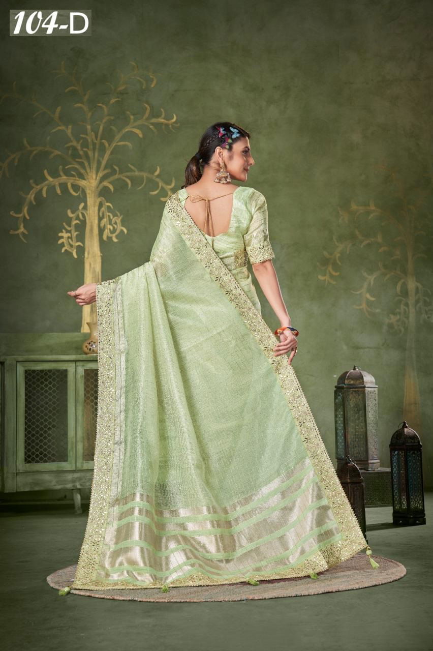 Sumitra 104 A To 104 E Banarasi Linen Checks Wholesale Saree Manufacturers