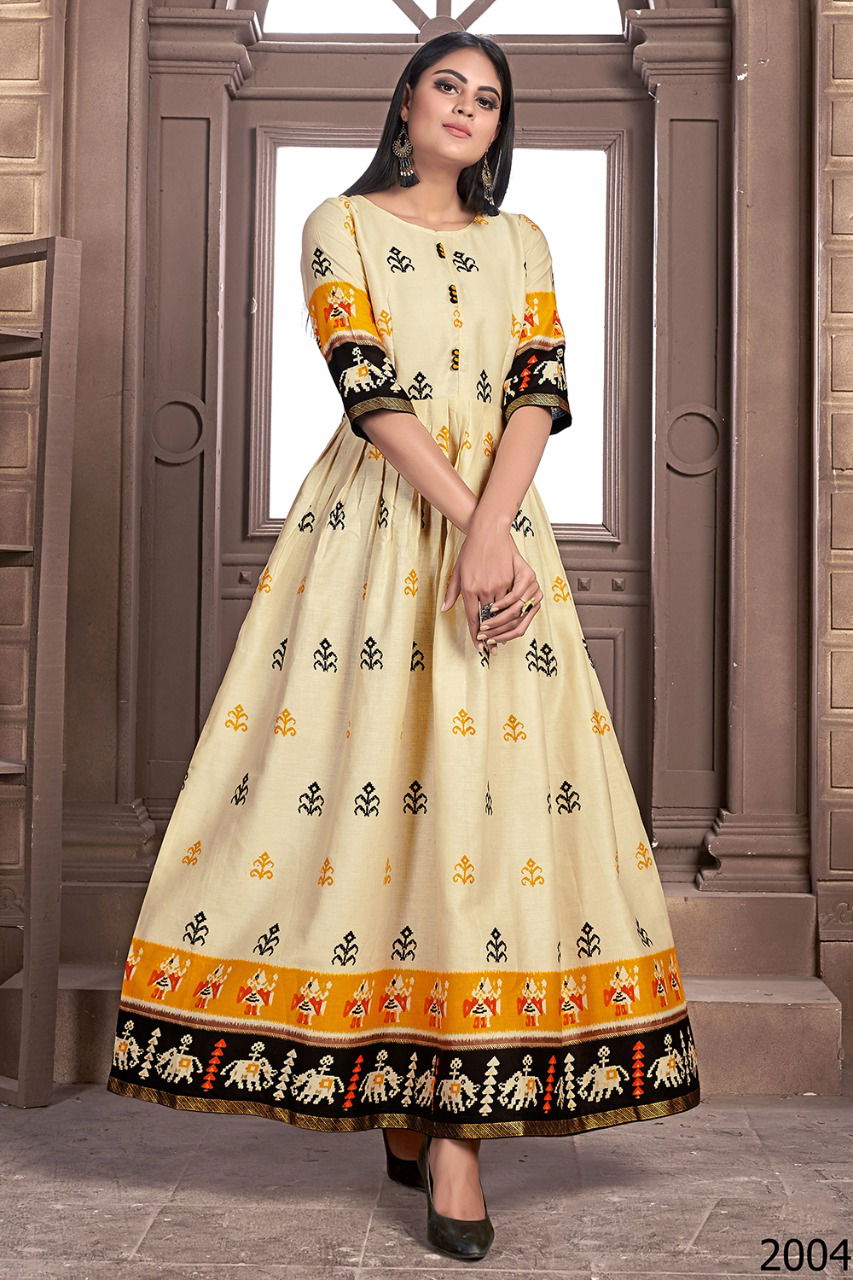 Latest Designer Printed Gown Style Long Kurtis Collection 