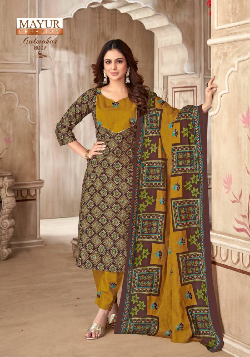 Gulmohar Vol 8 By Mayur Cotton Printed Dress Material Wholesale Clothing Suppliers In India