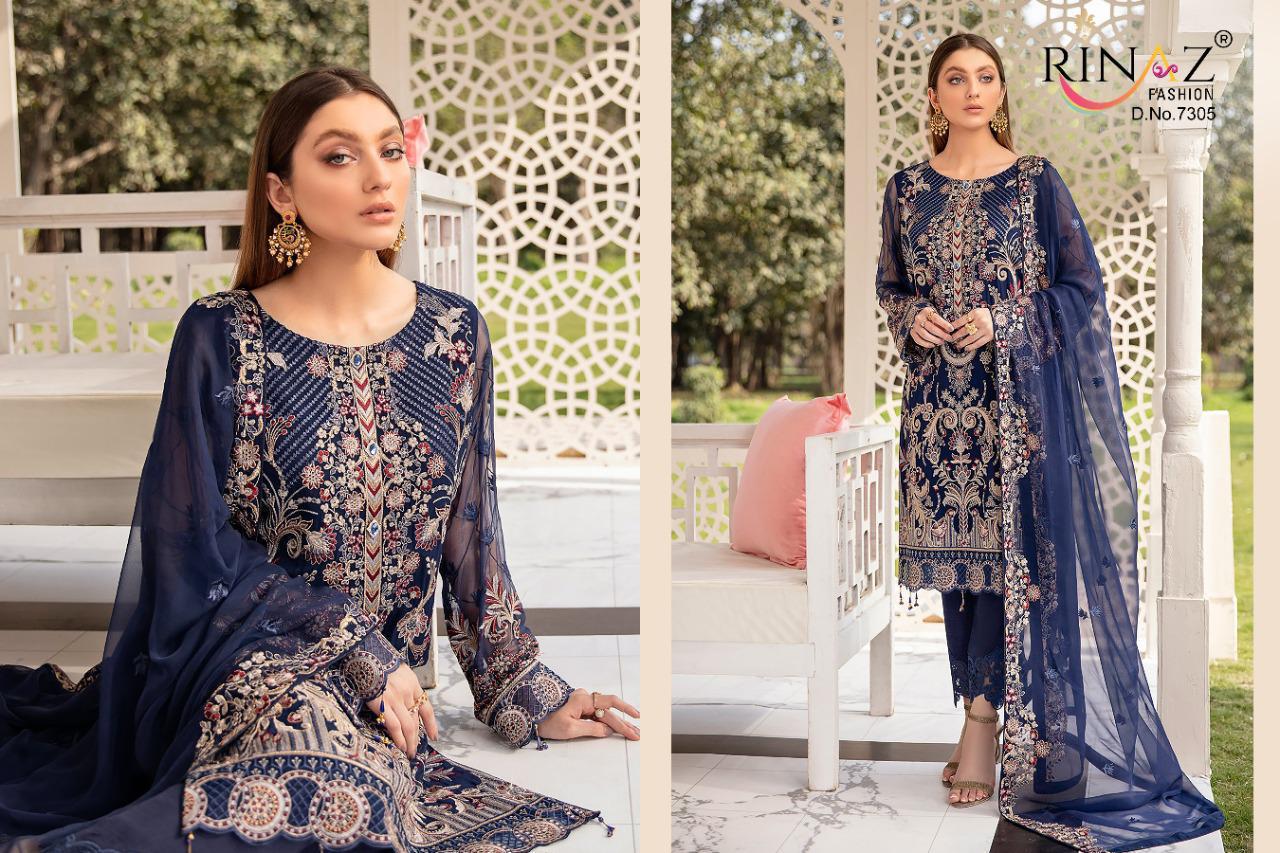 Rinaz Ramsha 7 Heavy Fancy Designer Festive Wear Georgette Embroidery And Diamond Work Pakistani Salwar Suits Collection
