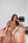 Rust Colour Banarsi Silk Lahenga With Blouse And Dupatta Online Wholesale Kf 2151