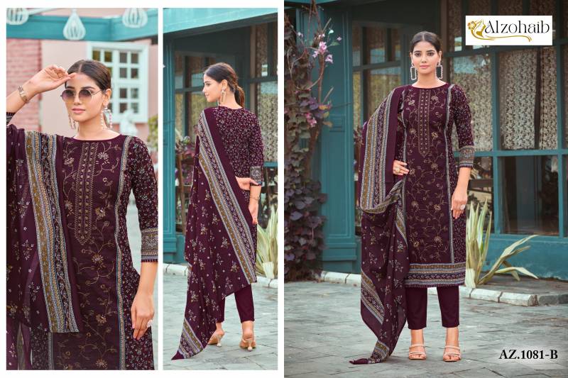 Sarra Vol 1 By Alzohaib Chiffon Dupatta Pakistani Salwar Suits Suppliers In India