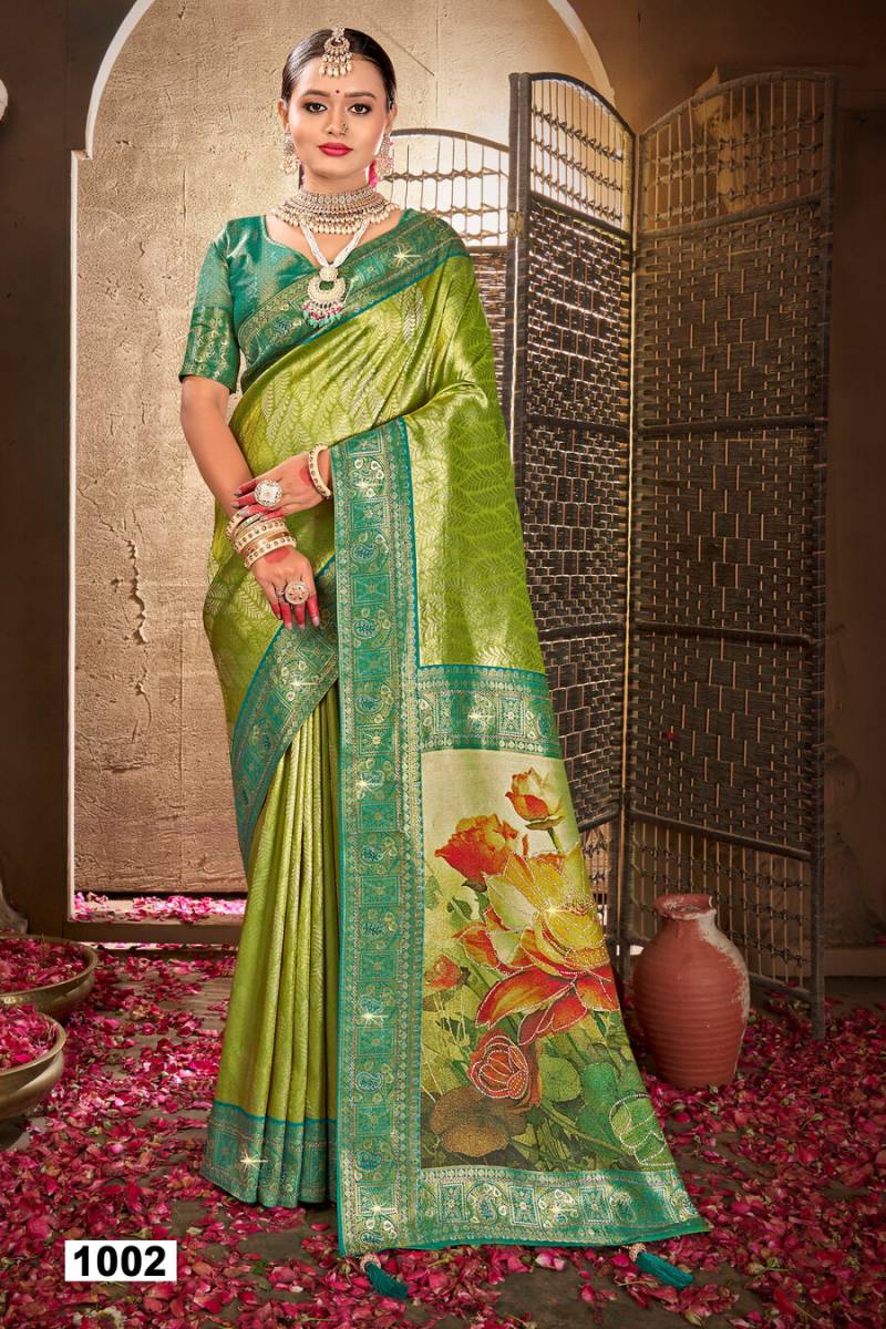 Silver Jubilee Saroski Vol 1 By Saroj Festive Wear Silk Saree Wholesale In India