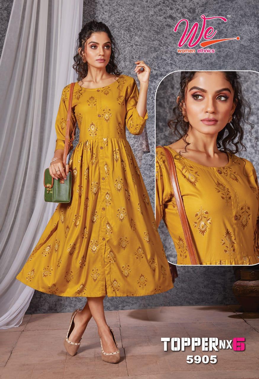 We Topper Nx 6 Ethnic Wear Anarkali Long Rayon Designer Kurti Collection
