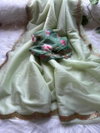Vivera Soft and Shining Tissue Silver Net Party Wear Saree Suppliers In India