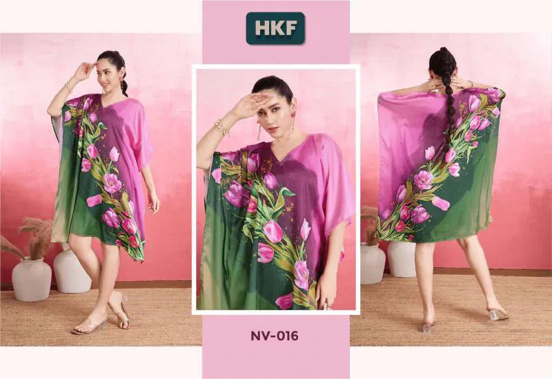Nirvana Vol 3 By Hkf Kaftan Soft Satin Casual Wear Wholesale Market