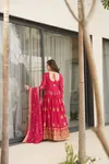 KA 1164 Star Georgette Embroidery Designer Wholesale Gown With Dupatta In India