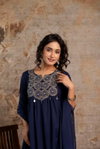 Naisha K 357 A Line Embroidery Work Kurti With Pant And Dupatta Wholesale In India