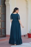 KA 1172 Faux Blooming Incredible Embroidery Gown Exporters In India