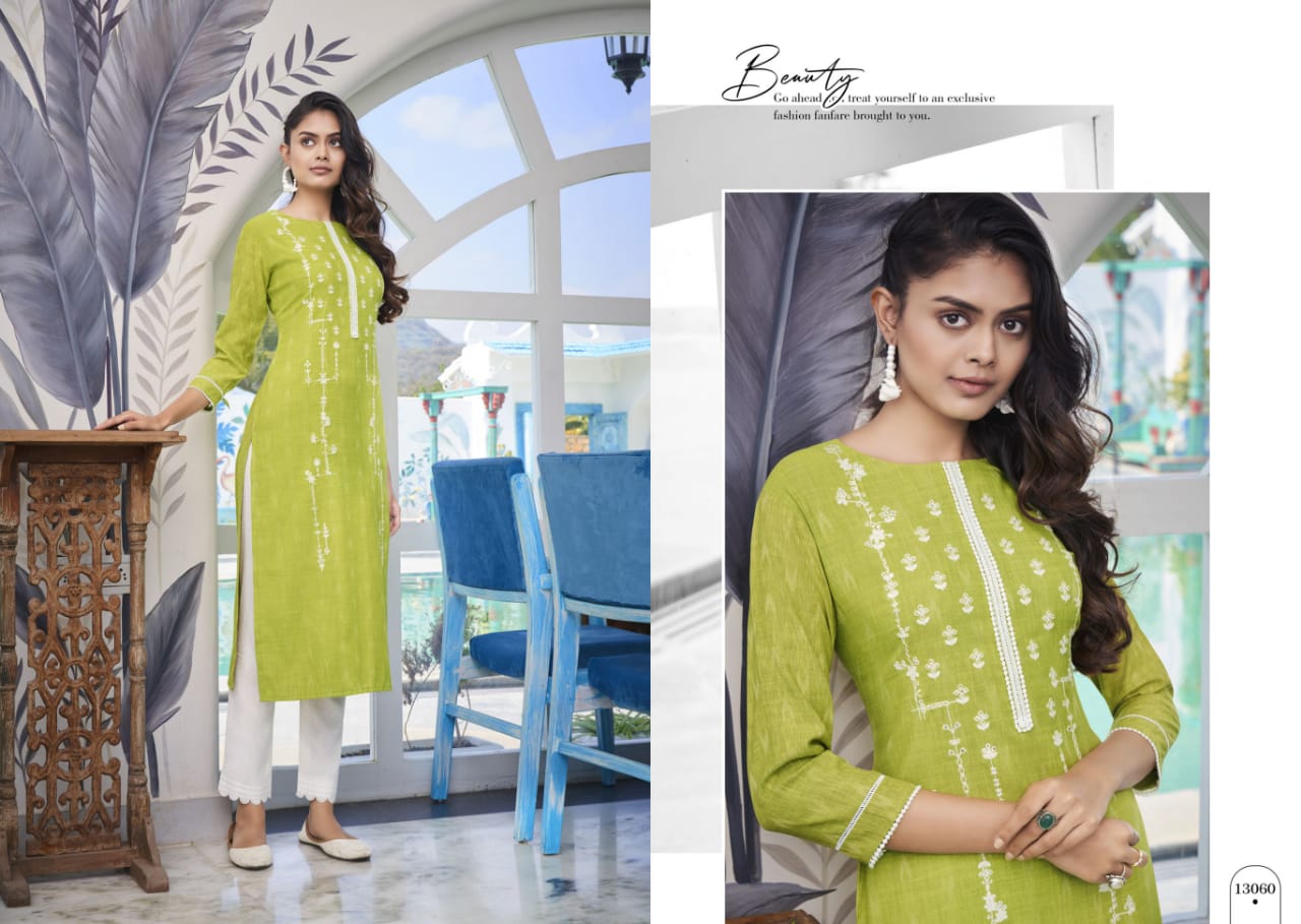 Kalaroop Oreo Fancy Designer Ethnic Wear Rayon Embroidery Kurti Collection