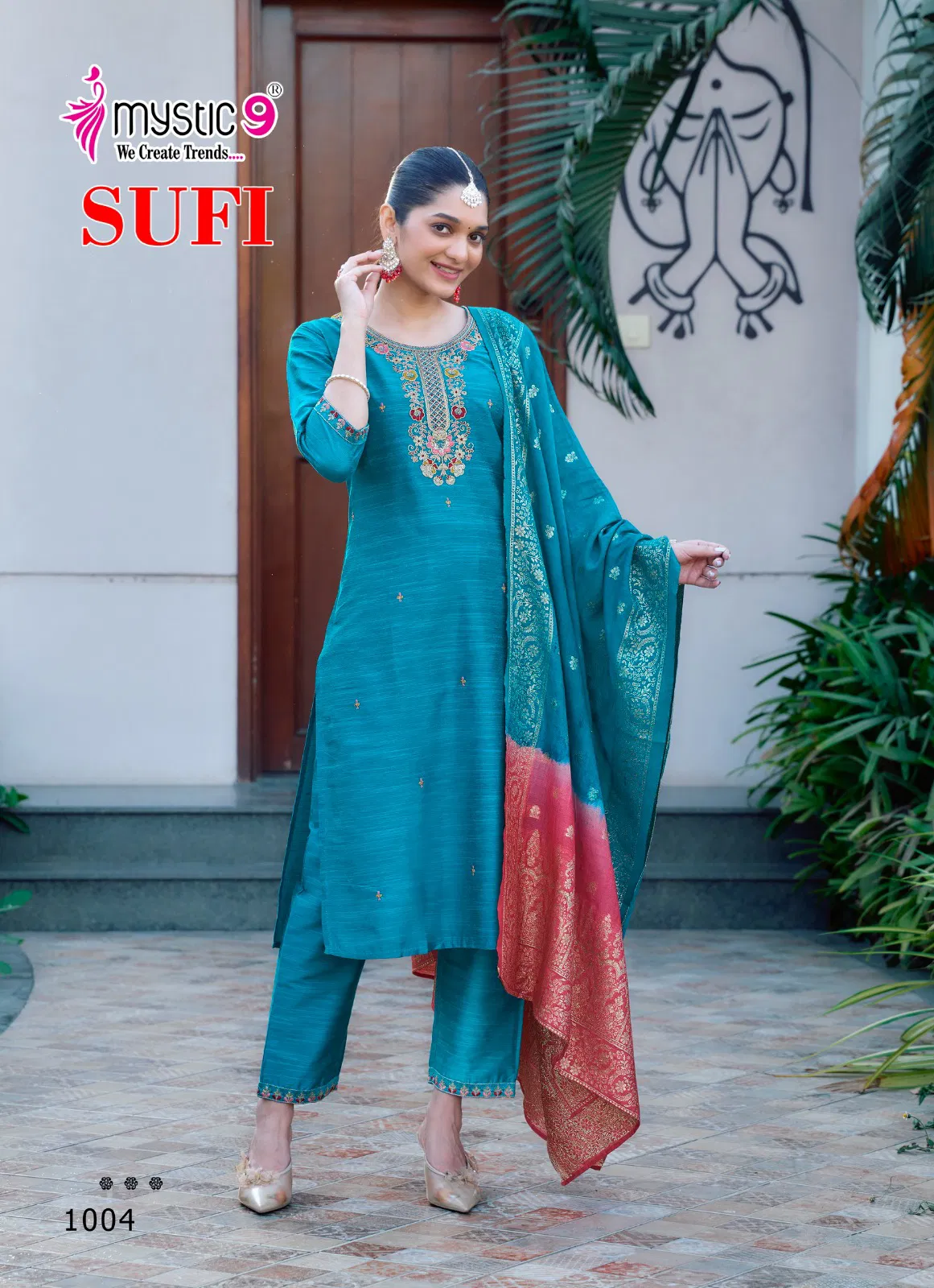 Sufi Vol 1 By Mystic 9 Banglore Silk Kurti With Bottom Dupatta Suppliers In India