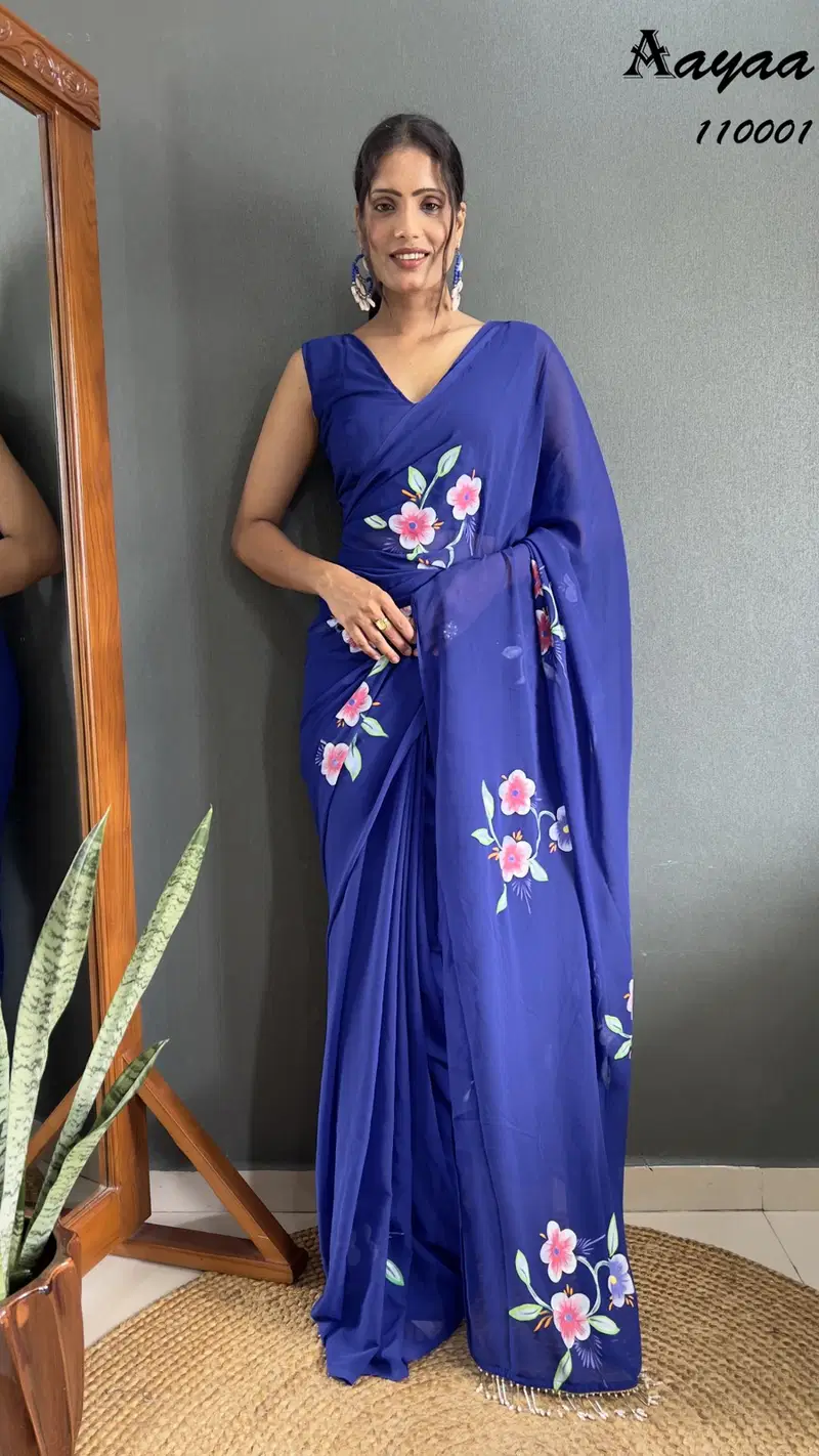 Aaradhna Vol 11 By Aayaa Fuax Georgette Sarees Suppliers In India