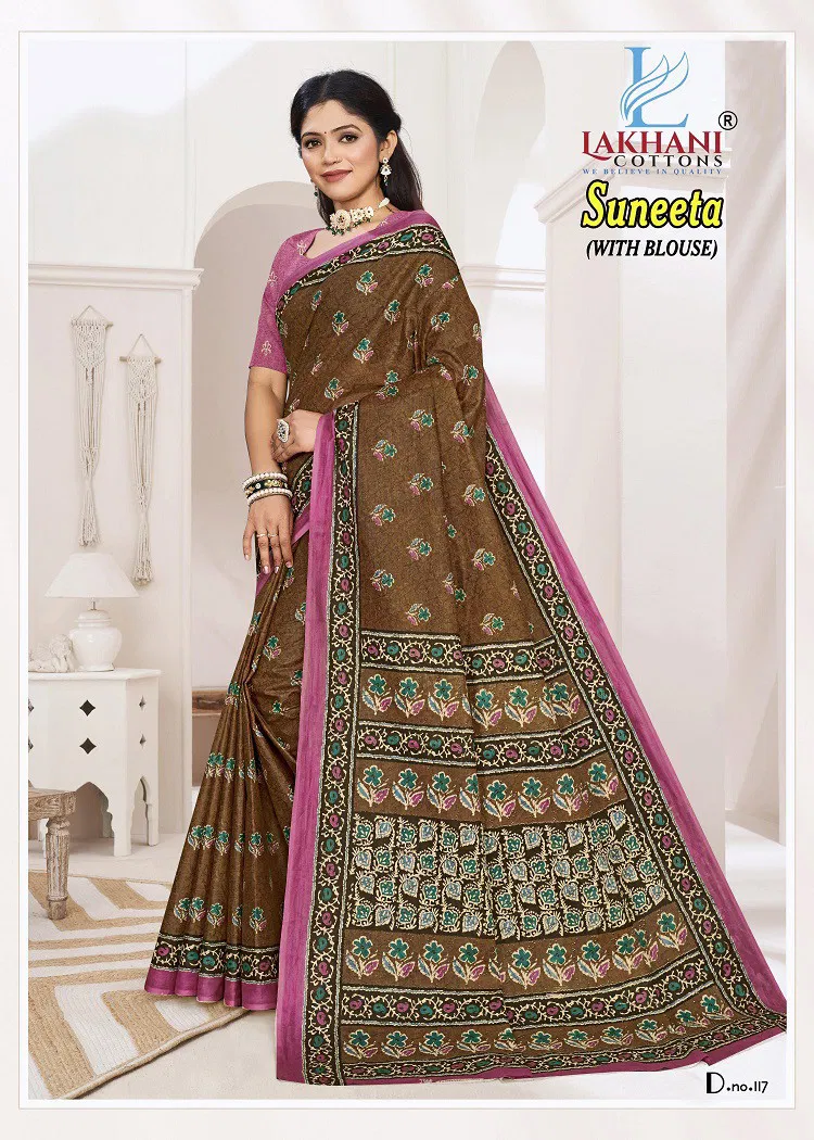 Lakhani Suneeta Casual Wear Batik Cotton Saree Wholesale In India