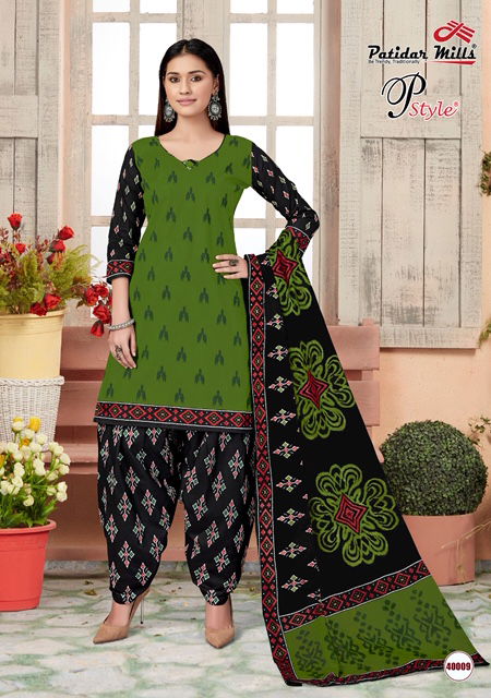 Patidar P Style 40 Latest Designer daily wear Pure Cotton Dress Material Collection 