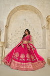 Rani colour Silk With Zari Work Lahenga With Blouse And Dupatta Online Wholesale KF 2102