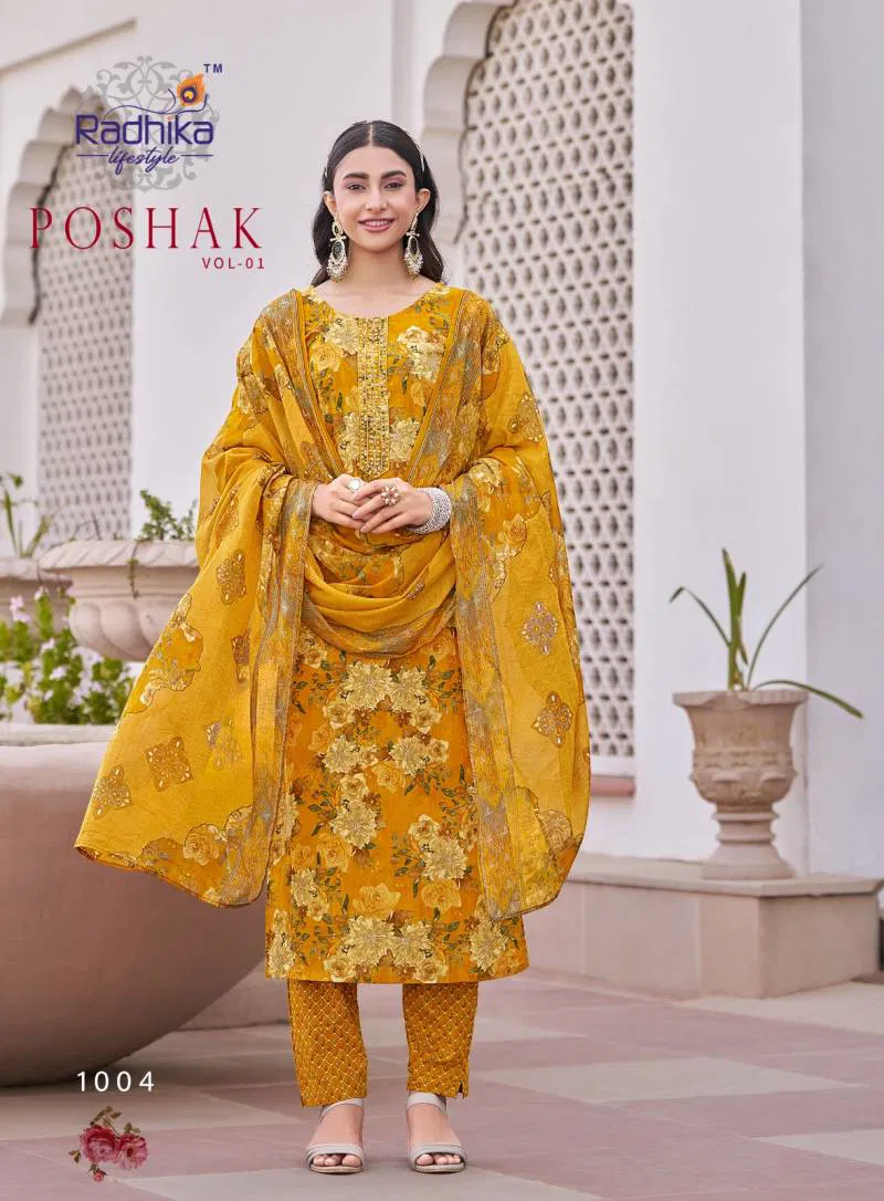 Poshak Vol 1 By Radhika Cotton Printed Readymade Suits Wholesale Suppliers In India