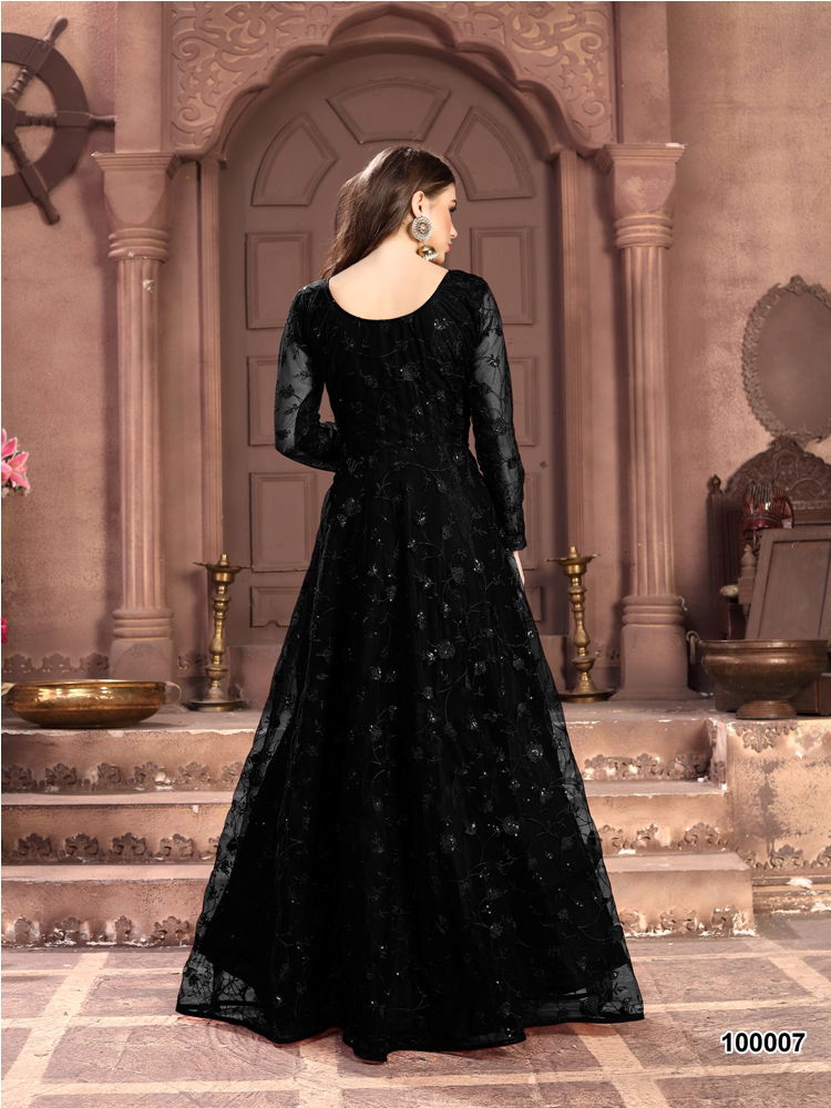Aanaya 100 Colors 2 Latest Designer Wedding Gown Style Salwar Suit Collection Full Embroidered Work On Net With Four Sided Bordered Net Duptta