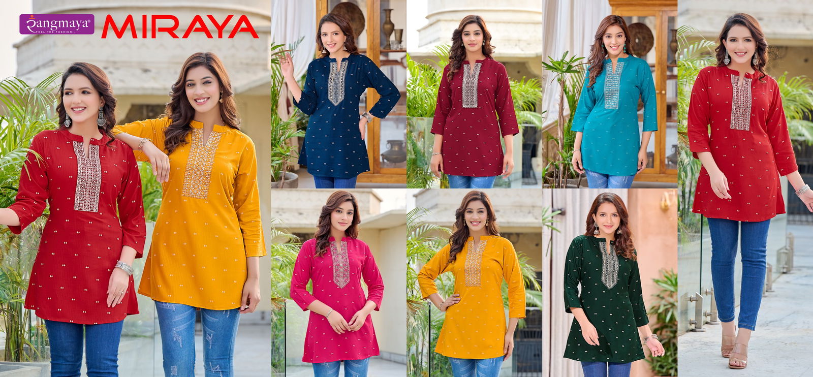 Miraya By Rangmaya Rayon Tunic Ladies Top Wholesale Market In Surat