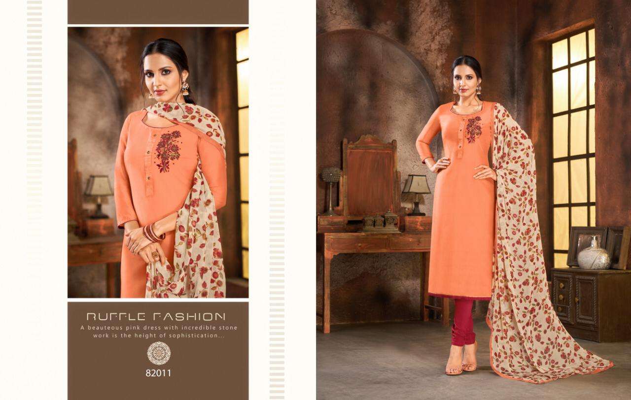 Kapil Spring Vol 5 Latest Designer Heavy Modal Cotton Hand Work Dress Material Collection With Chiffon Four Sided Lace Dupatta 