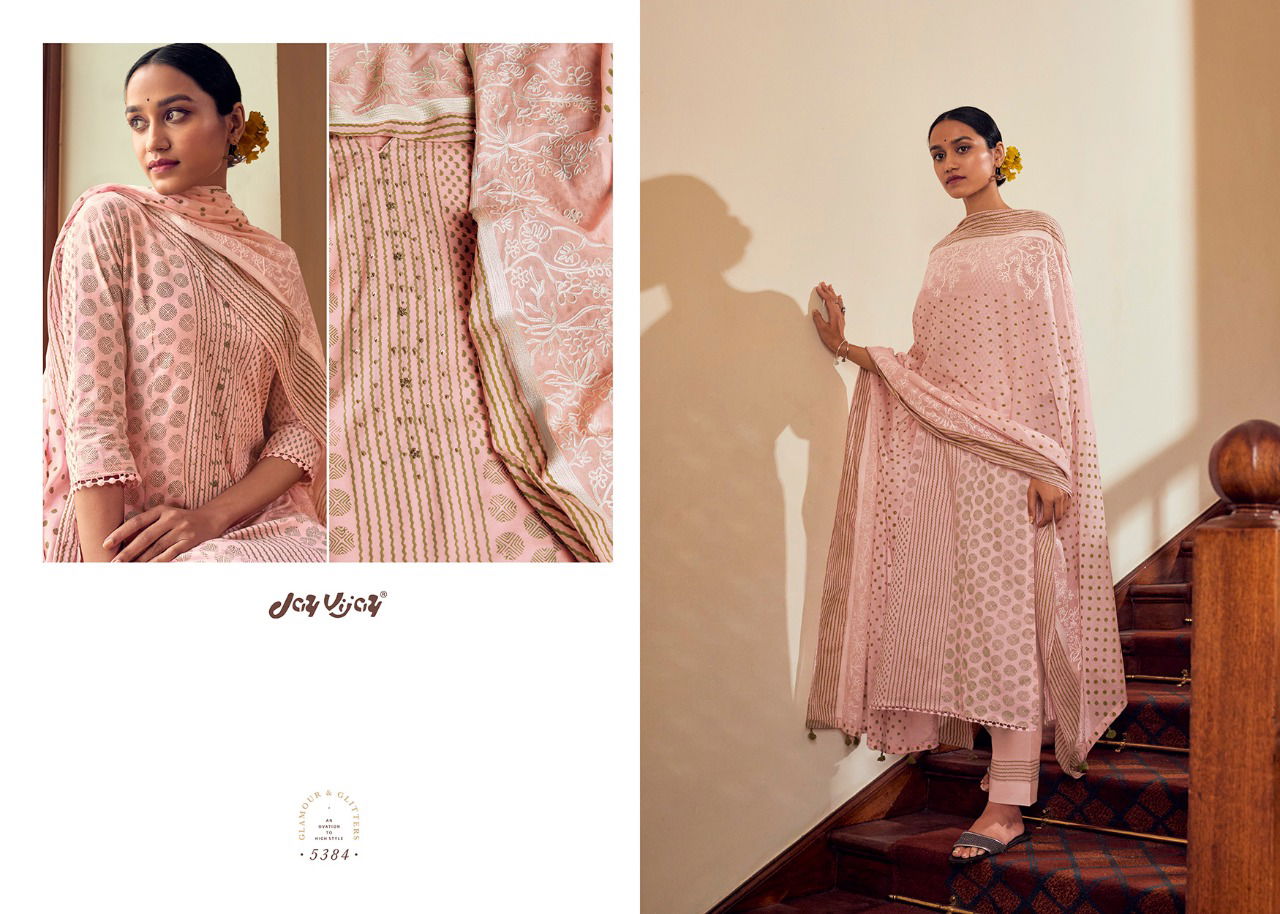 JAY VIJAY SURAHI Fancy Designer Festive Wear Pure Cotton Block Print With Hand Work Salwar Suit Collection