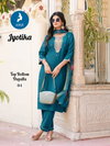 Jyotika By Kaya Vertican Silk Kurti With Bottom Dupatta Wholesale Shop In Surat