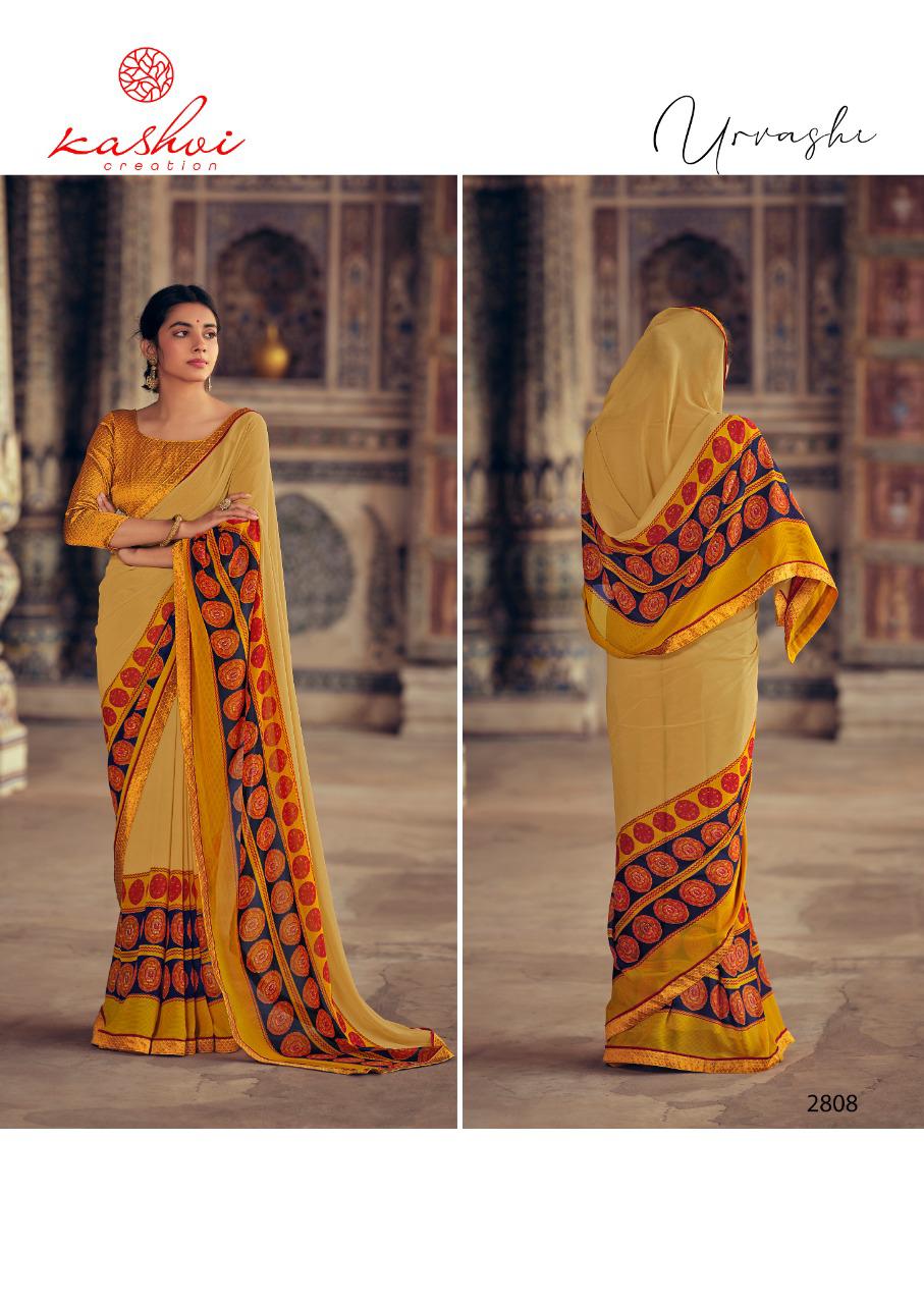 Kashvi Urvashi Latest fancy Regular Casual Wear Weightless Georgette Printed Sarees Collection
