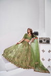 Mehendi Colour Banarsi Silk Lahenga With Blouse And Dupatta Wholesale Suppliers In Mumbai Kf 2151