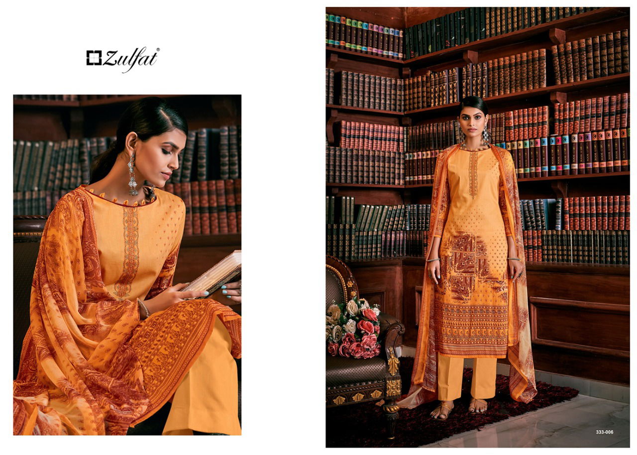Zulfat Iris Latest fancy Designer Regular Casual Wear Pure Jam Digital Print With Swarovski Diamond Cotton Designer Dress Material Collection
